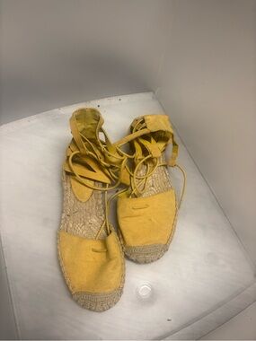 Source Unknown Yellow Lace-Up Women's Espadrilles